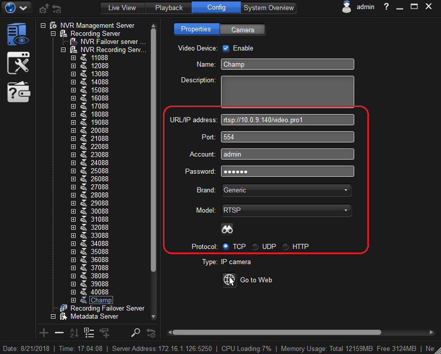 Use Generic/RTSP to Connect with a Camera NUUO eHelpdesk